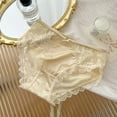 thumbnail image 3 of Scyoekwg Women's Underwear Stretchy Comfort Low Waisted Underwear Hollow Thin Ladies Underpants Hipster Panties Solid Color Underpants(Beige,L), 3 of 5