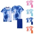 thumbnail image 5 of Odeerbi 4-14 Years Toddler Boys Summer Athletics Outfits Quick Drying Sports Running Tops Shorts Set Casual Breathable Tie-Dye Short Sleeve Top Shorts Toddler Boys Clothes, 5 of 5
