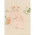 thumbnail image 4 of Bagilaanoe 2pcs Toddler Baby Girl Shorts Set Sleeveless Camisole Tops + Shorts 6M 9M 12M 18M 24M 3T Kids Casual Summer Clothes, 4 of 7