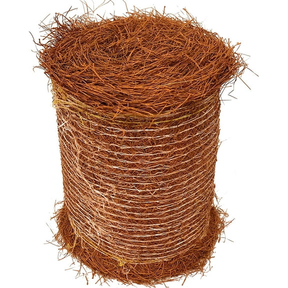Longleaf Pine Straw Roll for Landscaping - Brown Color UV Resistant - Covers Up to 125 Square Feet