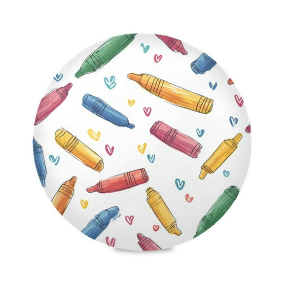 Round Placemat Heat Resistant & Wrinkle-Free Dining Table Decor Placemat For Home & Weddings Little Crayon