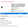 thumbnail image 2 of Engine Coolant Temperature Sensor Connector - Compatible with 1986 - 1994 Nissan D21 2.4L 4-Cylinder 1987 1988 1989 1990 1991 1992 1993, 2 of 2