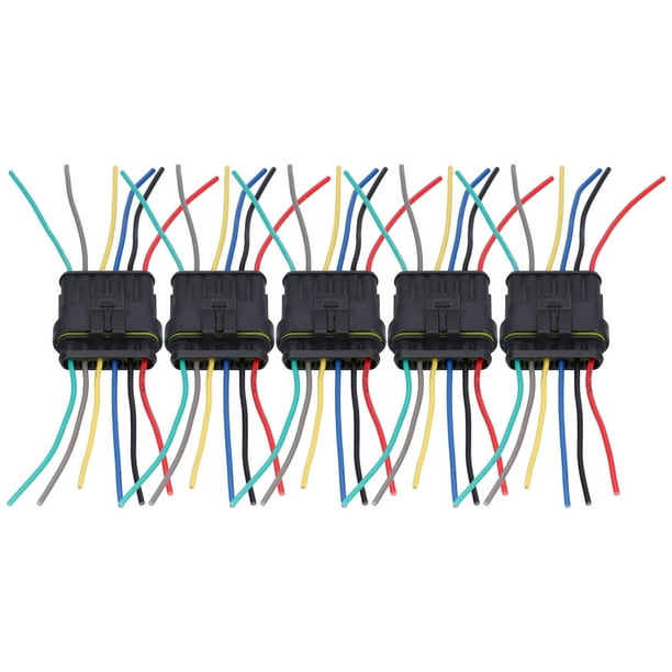 Cable conector a prueba de agua, 5 piezas, conector de cable eléctrico automotriz para automóvil, conectores eléctricos a prueba de agua, solución innovadora