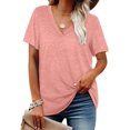 thumbnail image 1 of Camisetas de mujer con cuello en V de manga corta de verano Tops sueltos Xemadio WRHS-162-2, 1 of 1