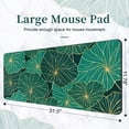 thumbnail image 4 of Large Mouse Pad for Desk (31.5X11.78 in), Waterproof Keyboaed Pad with Stitched Edge, Non-Slip Natural Rubber Base Keyboard mats for Desk for Keyboard, Mouse and Desktop, Green Lotus Leaf, 4 of 6