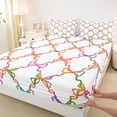 thumbnail image 4 of Erosebridal Abstract Bow Plaid Bed Sheets 4pcs for Teens,Kids Girls Gradient Bow Knot King Sheets,Luxury Bedroom Decor, 4 of 5