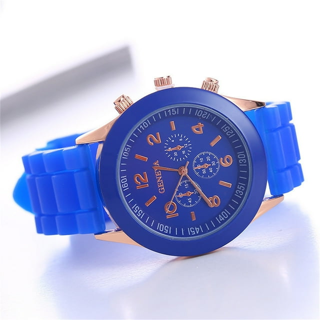 Reloj redondo para mujer de color caramelo con tres ojos de silicona a la moda Wmkox8yii gfajkfgbkjabf1167
