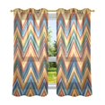 thumbnail image 6 of Yayeee Window Curtains Light Filtering 63"x52" Grommet Panel Pair Home Living Room Decor, Orange Geometric, 6 of 7