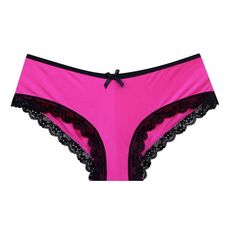 

Cathalem Women s Underwear Cotton Lace Underwear Women Soft Panties Women s Maternity Underwear for Women plus Size 14 Underpants Hot Pink Small