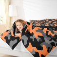 thumbnail image 4 of Feelyou Grey Orange Camouflage Queen Comforter Set, Camo Abstract Bedding Set, 3pcs, 4 of 8