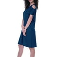 thumbnail image 5 of Moomaya Cold Shoulder T-shirt Dress Round Neck Casual Knee Length Summer Dresses For Womens, 5 of 7