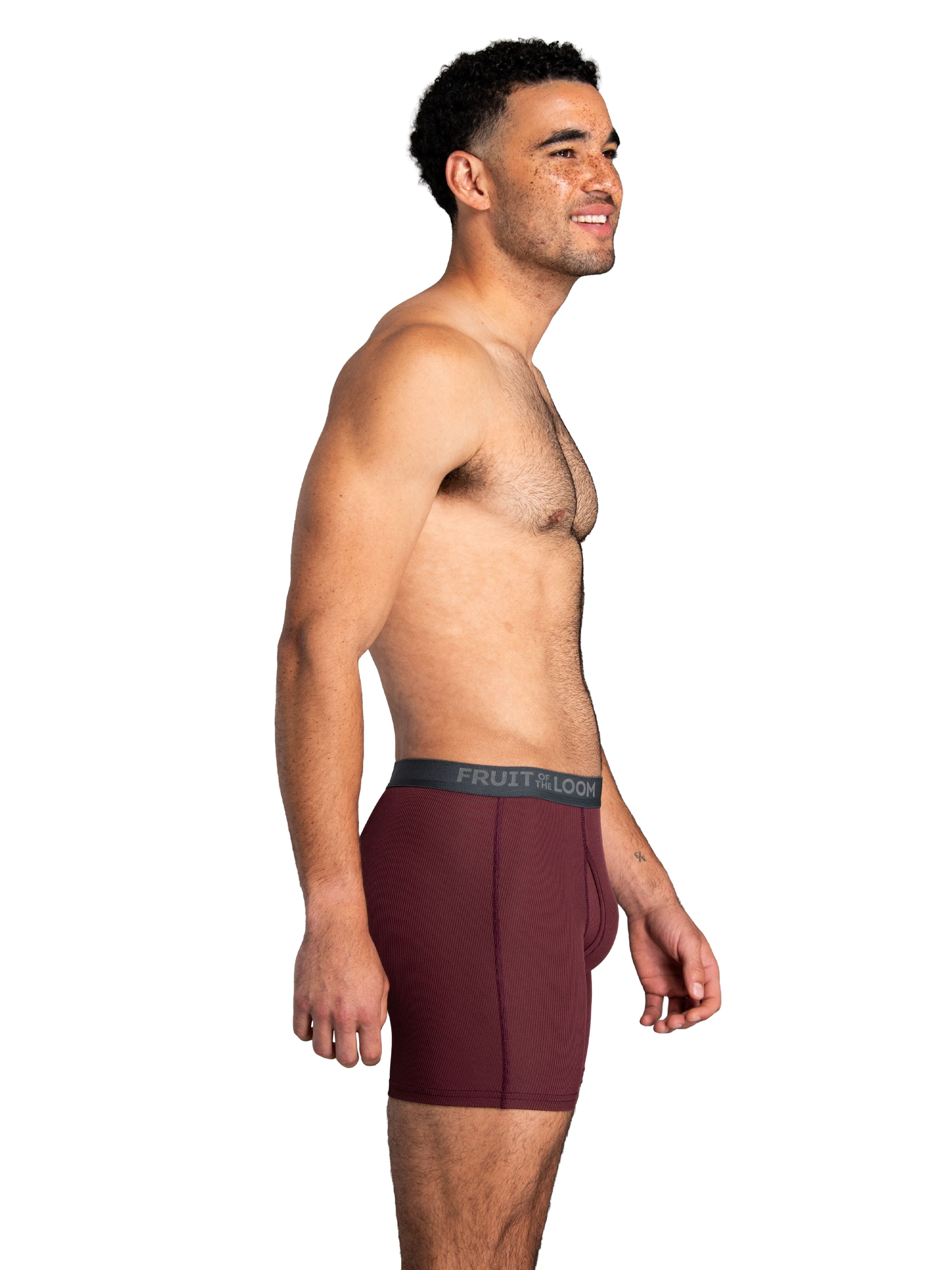 Fruit of the Loom Men's Micro-Stretch Ribbed Boxer Briefs, 6-Pack