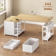 thumbnail image 2 of 61" Electric Standing Desk with 3 Fabric Drawers, Height Adjustable Computer Desk for Home Office, 2 of 7