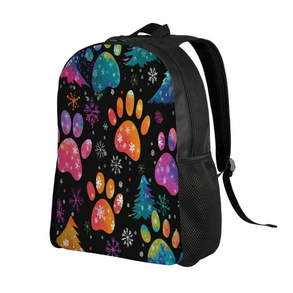 Dog Paw Bone Print Backpack Double Shoulder Backpack Durable, Spacious, Ergonomic Design for Travel, Work & Outdoor Use