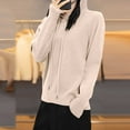 thumbnail image 6 of UTSJKR Women's Knitted Hoodies Casual Long Sleeve Drawstring Knit Textured Sweaters 2026 Fashion Solid Color Dressy Pullovers Beige L, 6 of 6