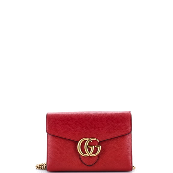 Pre-Owned GG Marmont Chain Wallet Leather Mini By Rebag