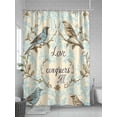thumbnail image 5 of Vintage Bird Shower Curtain, Love Floral Teal Blue Watercolor Waterproof Shower Curtain Set with 12 Hooks Lightweight Washable Fabric Shower Curtains for Bathroom 72x72 Inches, 5 of 6