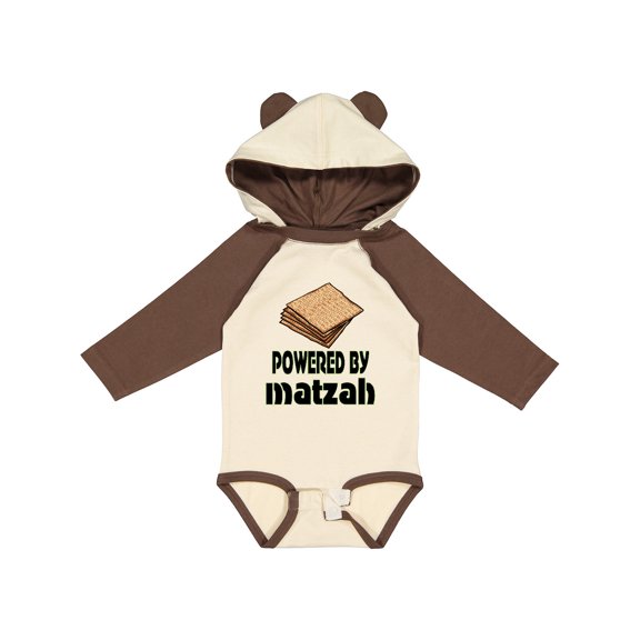 Inktastic Funny Passover Powered by Matzah Boys or Girls Long Sleeve Baby Bodysuit