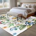 thumbnail image 4 of 5x8 Area Rugs for Living Room, Spring Daisy Leaves Non Slip Area Rugs for Kitchen Bedroom Entryway, Farmhouse Watercolor Flowers Butterfly Washable Carpet Runner Rug Floor Mats for Bedroom, 4 of 8
