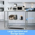 thumbnail image 3 of ROVSUN 36'' x 24'' Stainless Steel Table for Prep with Backsplash & Wheels, 3 of 8