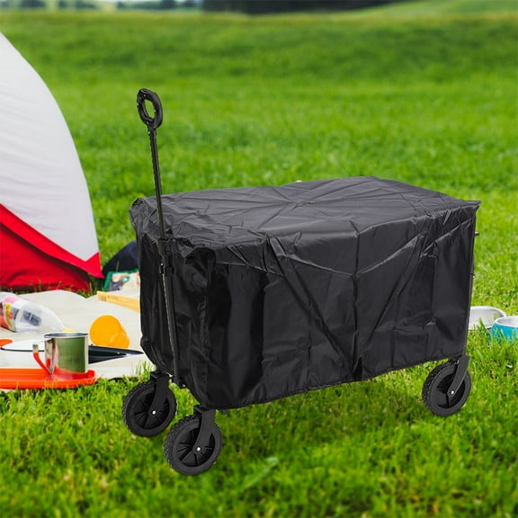 LULULION Foldable Black Wagon Cover Heavy Duty Oxford Cloth Cart Protective Accessory