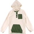 thumbnail image 2 of SUXIAN Girls Hoodies Color Block Hooded Sweatshirt for Teen Winter Warm Casual Pullover Wear Beige 9-10 Years, 2 of 4