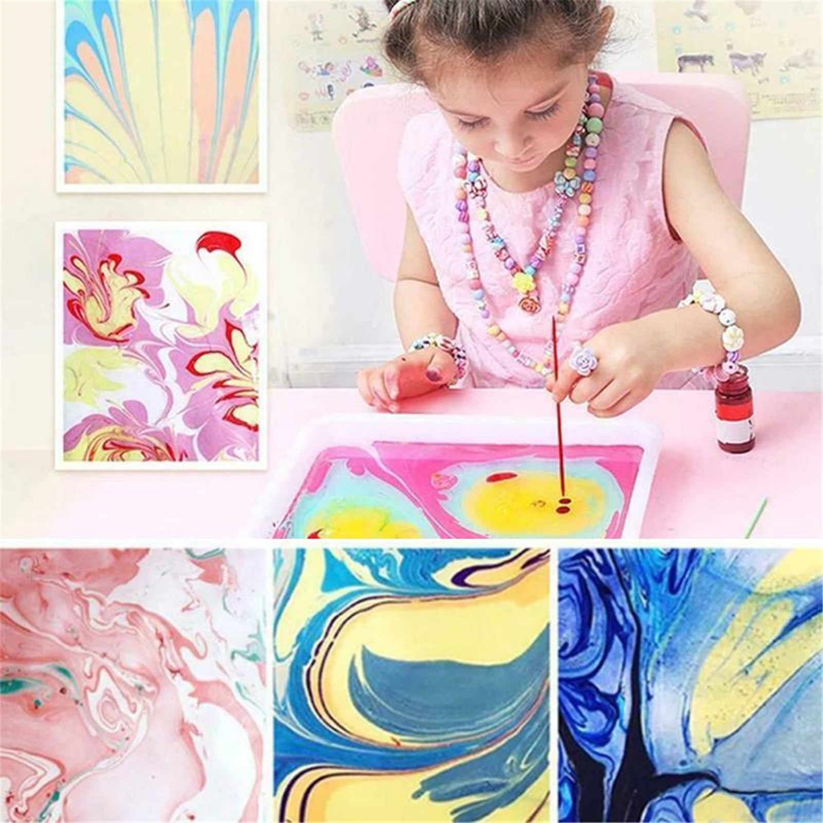 SPOORYYO 8 Colors Kids Watercolor Paint Set - 50ML Wet Painting Materials, DIY Art Supplies for Children, Safe & Easy to Clean, Includes Brushes, Gouache Paper, Apron