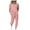 Pink, variant on Jiyugala Women's Trousers Suit 2Pc Pure Color Suit Short Sleeve Leisure Pocket Home Sweatpants Sets suits