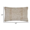 thumbnail image 5 of Anye 14 x 22 Lumbar Throw Pillow Set of 4, Handwoven Striped Tan Ivory Wool, 5 of 5