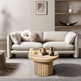 thumbnail image 5 of Queip Extra Small Accent Table, Fluted Fir and MDF Wood Round Side Tables, Mid Century Modern Short End Table for Living Room Couch, Bedroom, Nightstand End Tables for Small Space-C Brown, 5 of 11