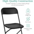 thumbnail image 3 of FCYNMF Set of 4 Folding Chairs, Heavy-Duty Plastic & Steel Frame, Portable Indoor/Outdoor Chairs with 350lbs Capacity & Non-Slip Feet for Events, Parties, Home, Garden, Yard - Black, 3 of 7