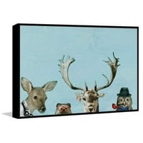 Too Cool for the Party in Blue Floater Framed Painting Print on Canvas