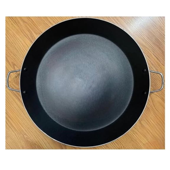 Large Mexican Style Nonstick Wok Comal Cazo Griddle Fryer Chicharron Deep Fry Pan Aluminum For Carnitas Panza Abajo 19.5" Paella Non Stick Coating Round With Handles