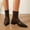 #262-Brown, variant on Wowcloth Pointed-Toe Block Heel Ankle Boots for Women – Comfortable Elevated Wide Fit with Buckle Detail & Solid Color Design for Casual & Seasonal Wear