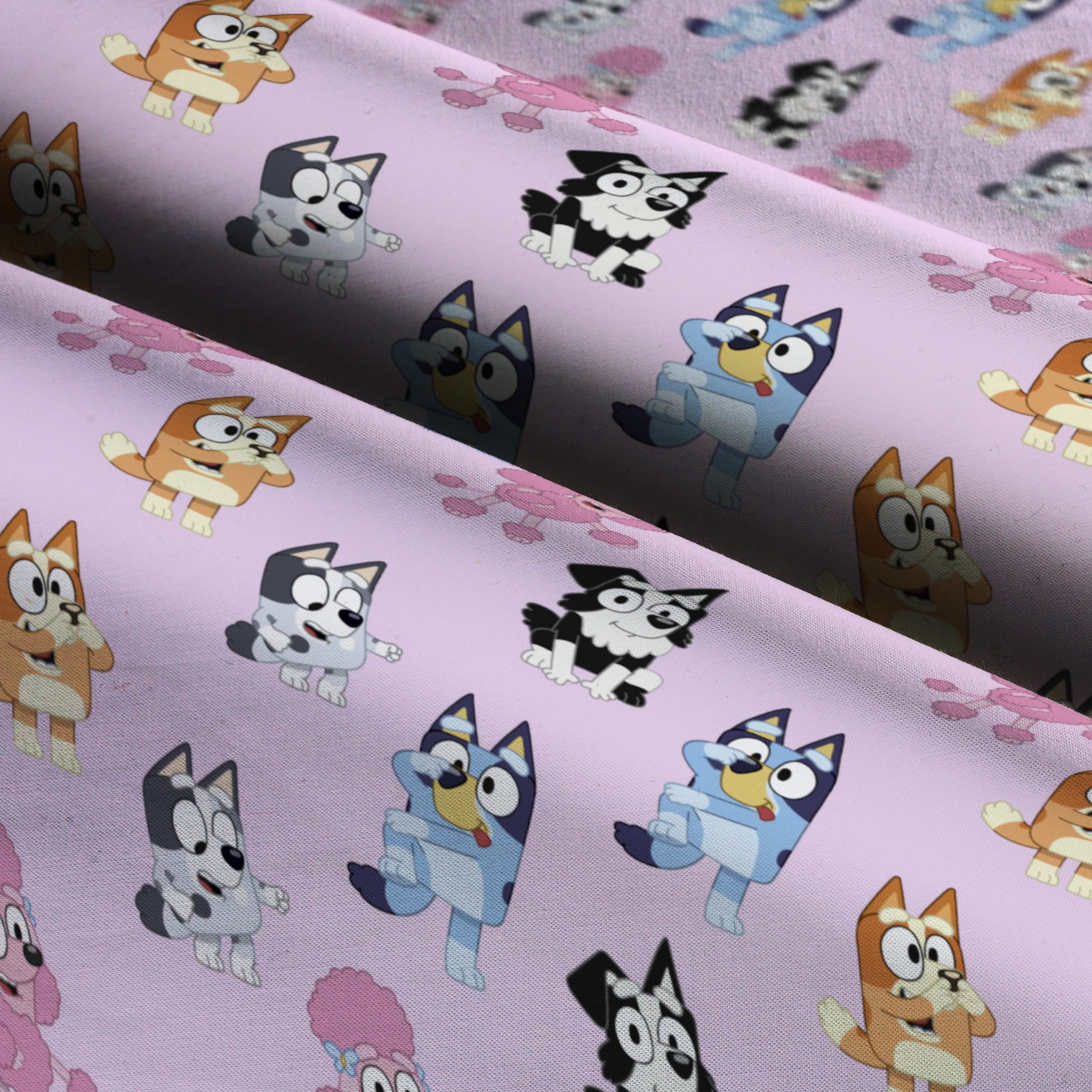 Springs Creative Lavender Bluey Character Toss Fat Quarter Fabric