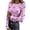 D-Pink529, variant on Women's Halloween Long Sleeve T-Shirt Skeleton Pumpkin Bat Print Crew Neck Slim Fit Tees