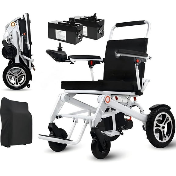 WEYRAL 25 Miles Foldable Electric Wheelchair, Lightweight Electric Wheelchair for Adult, 300 lbs Capacity