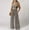 Gray, variant on Clearance!lulshou Women Pants Womens Fashion Elastic Waist Loose Printing Sleeveless Pockets Wide Leg Long Pant Jumpsuit