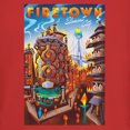 thumbnail image 2 of Junior's Elemental Firetown Poster Graphic Tee Red Small, 2 of 3