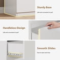 thumbnail image 3 of 5 Drawer Dresser, Modern Storage Cabinet for Bedroom, 40" Tall Chest Mid Century Vertical Dresser w/Natural Texture of Drawers for Living Room, Bed room, White, 3 of 9