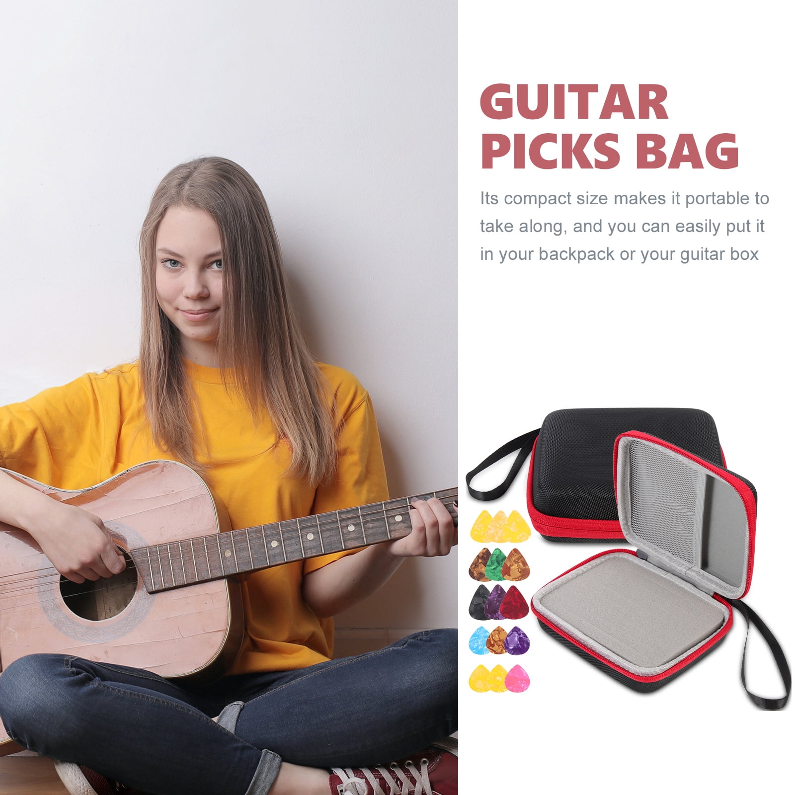 4 Sets  of Guitar Pick Case Holder with Guitar Picks Professional Guitar Accessories