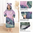 thumbnail image 3 of FORMRS Wearable Blanket Hoodie with Sleeves for Kids Cozy Flannel Sweatshirt, Green Night Deer, 3 of 7