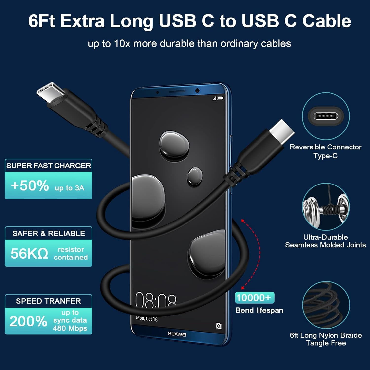 NeoMart Type C Phone Fast Charger for Samsung Galaxy Z Flip7 FE 7 6 5 4 3 Z Fold7 6 5 4 A16 5G A15 A35 A25 A55 A56 S25 Ultra S24 S23 S22 S21,9a,9 Pro XL Fold,9,8,Wall Charger Cube USB C Cable 6FT
