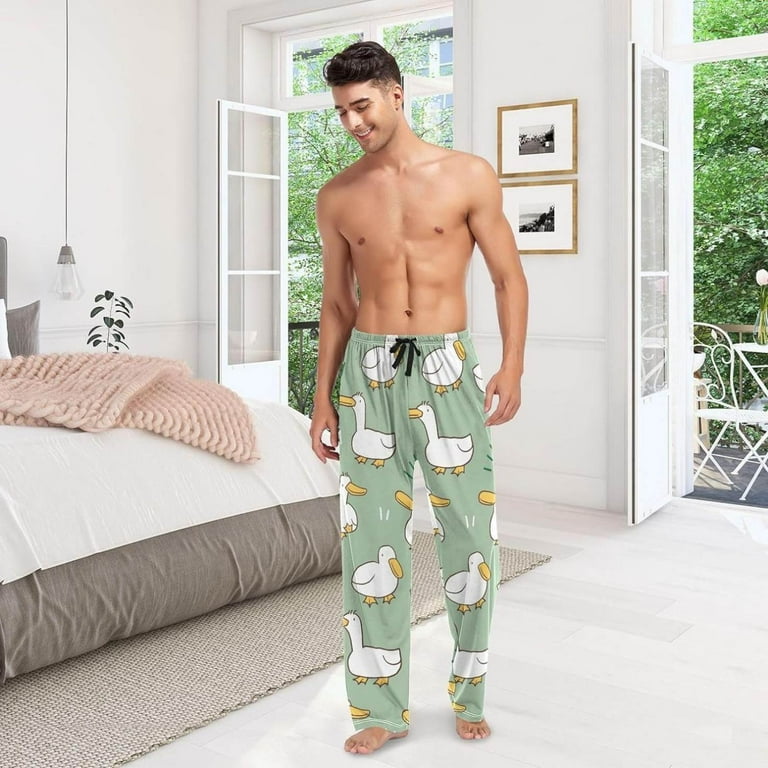 Cute Cartoon Duck Ghost Pajama Pants Men s Lounge Pants Light