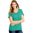 thumbnail image 1 of Hanes Women`s X-Temp Fresh IQ Tri-Blend Performance V-Neck Tee, S, Breezy Green, 1 of 1