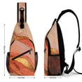 thumbnail image 2 of Full Print Chest Bag 8×15in Outer Large Bag On Both Sides Of Mesh Bag Inside Pocket Design Sponge Pad Shoulder Strap Orange And Red Gold Marble, 2 of 8