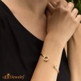 thumbnail image 2 of 555Jewelry Stainless Steel Cuff Bracelet & CZ Diamond Endings Open Bangle Bracelet for Women & Girls, Gold, 2 of 8