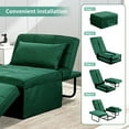 thumbnail image 7 of Ainfox Ottoman Chair Lounger Bed，4 in 1 Convertible Single Sofa Couch Futon Bed, 71''L x 34''W (Green), 7 of 7