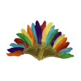 thumbnail image 2 of Tocado de plumas de jefe indio americano nativo para disfraz de Halloween Oro colorido, 2 of 9