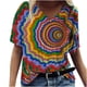 thumbnail image 2 of Puntoco Mujeres Casual Impresión Mangas Cortas O-Cuello Camiseta Suelta Blusa tops Puntoco Puntoco-1338, 2 of 9